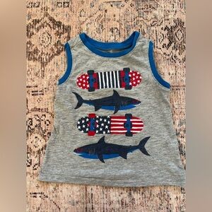 Old Navy Kids Tank Top - Gray and Blue with Red Accents